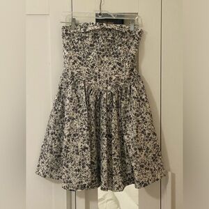 WAYF Strapless Floral Dress - Mid-Thigh Length, Size Medium